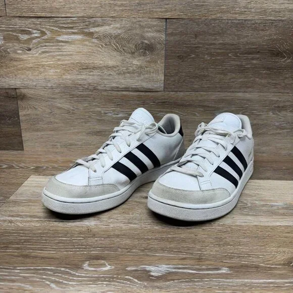 Adidas Grand Court White/Blue Leather Sneakers Men's Size 12 - Picture 1 of 7